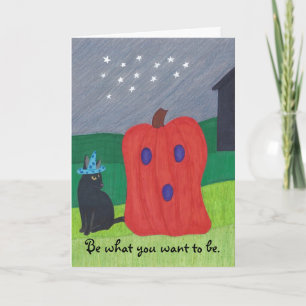 Pumkin Ghost und Wizard Cat Halloween Karten