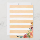 Pumkin Girl Baby Dusche Gold Herbst Floral Einladung (Rückseite)