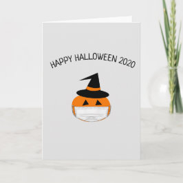 Pumkin Hexenhut & Maske Quarantäne halloween fun Karte
