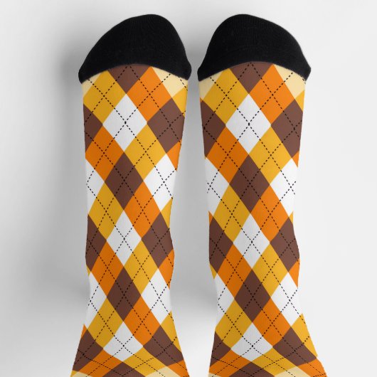 Pumkin Orange Prüfmuster Socken (Oben)