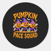 Pumkin Pace Squad Runner Costume Halloween Runnin Runder Aufkleber (Vorderseite)