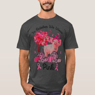 Pumkin Pig im Oktober tragen wir rosa Brustkrebs A T-Shirt