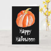 Pumkin schwarz-orange Halloween Thema Karte (Gelbe Blume)