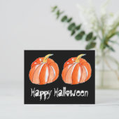 Pumkin schwarz-orange Halloween Thema Postkarte (Stehend Vorderseite)
