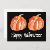 Pumkin schwarz-orange Halloween Thema Postkarte (Vorne/Hinten)