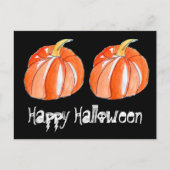 Pumkin schwarz-orange Halloween Thema Postkarte (Vorderseite)