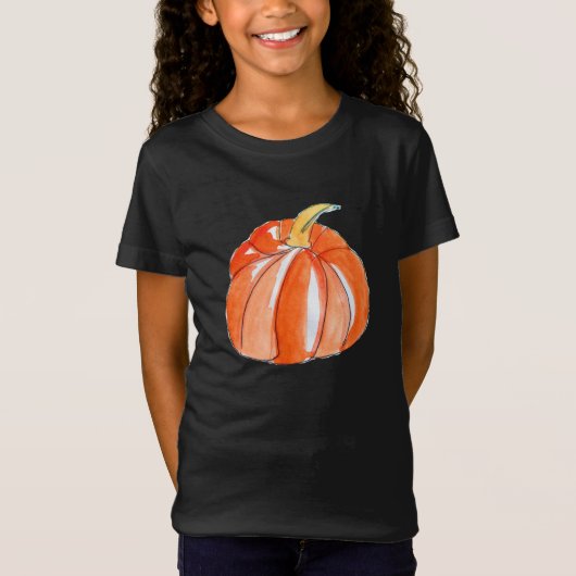 Pumkin schwarz-orange Halloween Thema T-Shirt (Vorderseite)