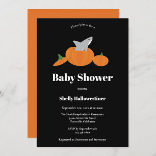 Pumkin Shark Halloween Baby Dusche Einladung