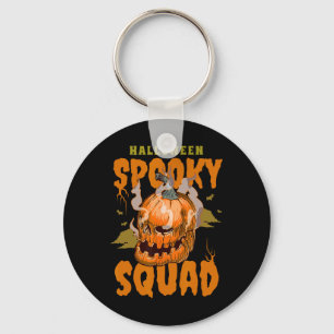 Pumkin Skull Halloween Spooky Squad Graphic Men Schlüsselanhänger