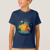 Pumkin Spirit Magic Fun Halloween Animals & Moon T-Shirt (Vorderseite)