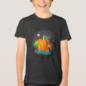 Pumkin Spirit Magic Fun Halloween Animals & Moon Tri-Blend Shirt (Vorderseite)