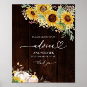 Pumkin Sunflower Brautparty Advisor Card Signature Poster (Vorne)