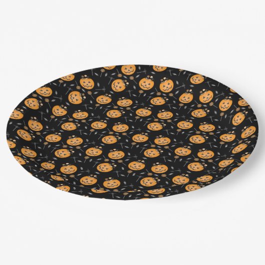 Pumkin Trick oder Treat Eimer Halloween Candy Pappteller (Schrägansicht)