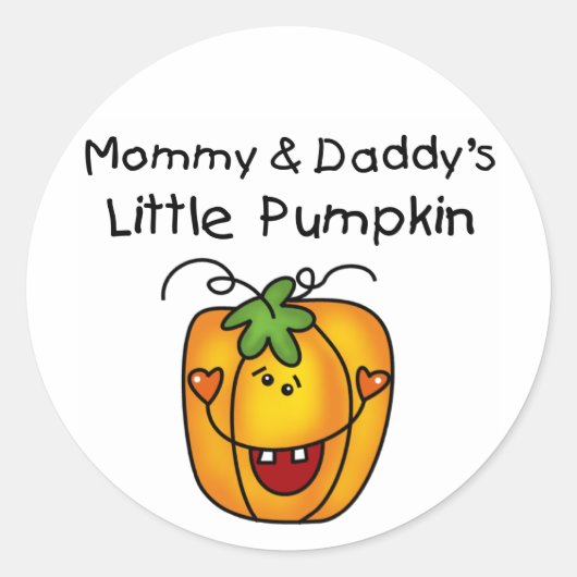 Pumkin-Tshirts und Geschenke von Mommy und Daddy Runder Aufkleber (Vorderseite)