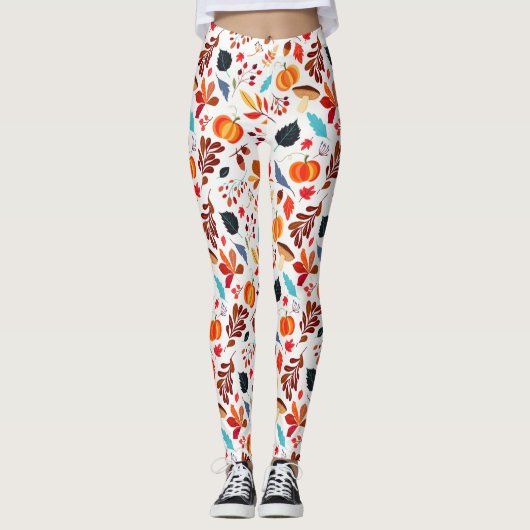 Pumkin und Blätter Leggings (Vorderseite)