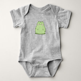 Pummelige Matcha-Grüne Katze Baby Strampler
