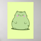 Pummelige Matcha-Grüne Katze Poster (Vorne)