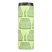 Pummelige Matcha-Grüne Katze Thermosbecher (Rückseite)