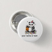 Pummeliger Halloween-Panda mit süßem Bauch & Hexen Button (Vorne & Hinten)