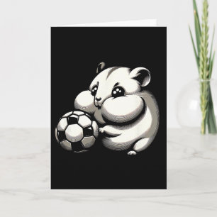 Pummeliger Hamster mit Fußball Ll Cartoon Kawaii  Karte