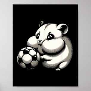 Pummeliger Hamster mit Fußball Ll Cartoon Kawaii  Poster