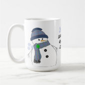 Pummeliger Schneemann mit Spruch Kaffeetasse (Links)