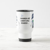 Pummeliger Schneemann mit Spruch Reisebecher (Mittel)