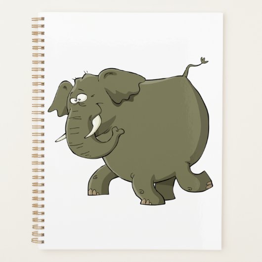 Pummeliger süßer Elefant Graues Dschungeltier Planer (Vorderseite)