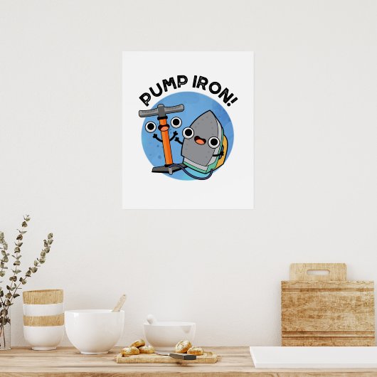 Pump Eisen Funny Exercise Puff Poster (Küche)