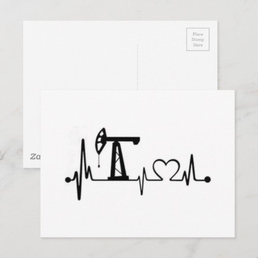 Pump Jack Heartbeat Postkarte (Vorne/Hinten)