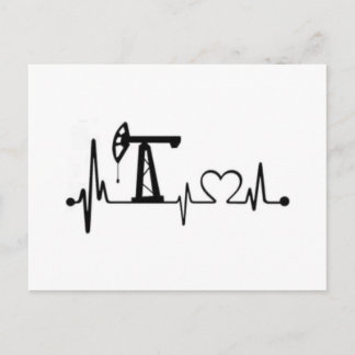 Pump Jack Heartbeat Postkarte