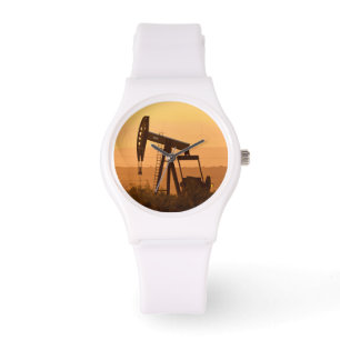 Pump Jack Pumping Oil in West Texas, USA Armbanduhr