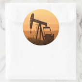 Pump Jack Pumping Oil in West Texas, USA Runder Aufkleber (Tasche)