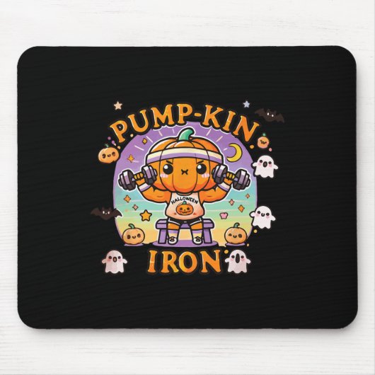 Pump-kin-Eisen - Funny Bodybuilding Workout Hallow Mousepad (Vorne)