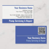 Pump Servicing & Repair QR Code Business Card Visitenkarte (Vorne/Hinten)