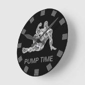Pump Time Bodybuilder Wall Clock Runde Wanduhr (Winkel)