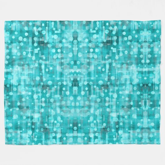 Pumped Up Teal Dot Abstract Fleece Blanket (Vorderseite (Horizontal))