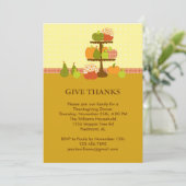 Pumpen auf einem Stand Erntedank Dinner Einladung (Stehend Vorderseite)