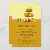 Pumpen auf einem Stand Erntedank Dinner Einladung (Vorne/Hinten)