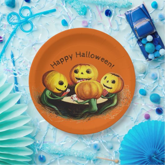 Pumpen auf Karten Halloween-Papierplatte Pappteller (Party)