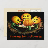 Pumpen auf Karten Vintag Halloween Postkarte (Vorne/Hinten)