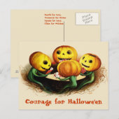 Pumpen auf Karten Vintag Halloween Postkarte (Vorne/Hinten)