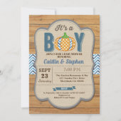 Pumpen-Baby-Dusche Einladung Holz (Vorderseite)