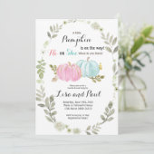 Pumpen Fall Gender Reveitation Einladung (Stehend Vorderseite)