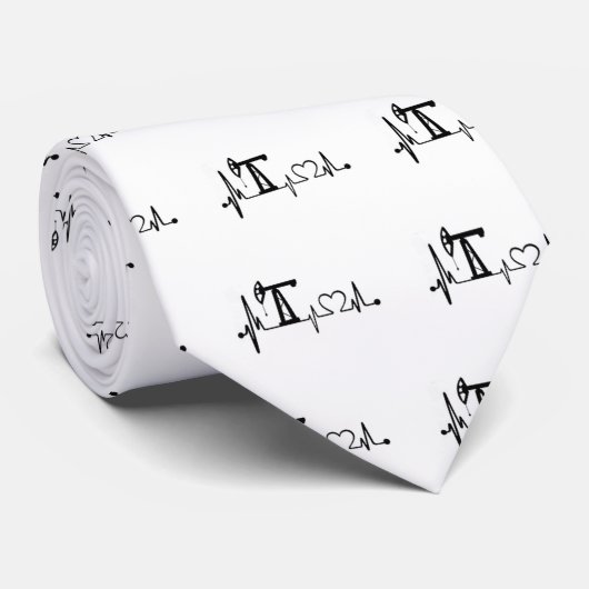 Pumpen-Jack-Herzschlag Krawatte (Gerollt)