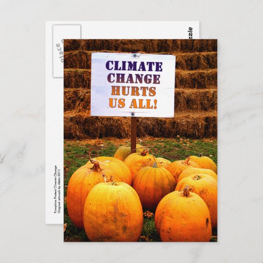 Pumpen protestieren gegen den Klimawandel Postkarte (Vorne/Hinten)