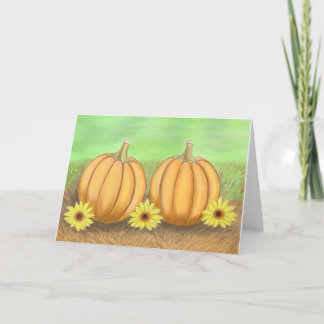 Pumpen und Sonnenblumen Karte