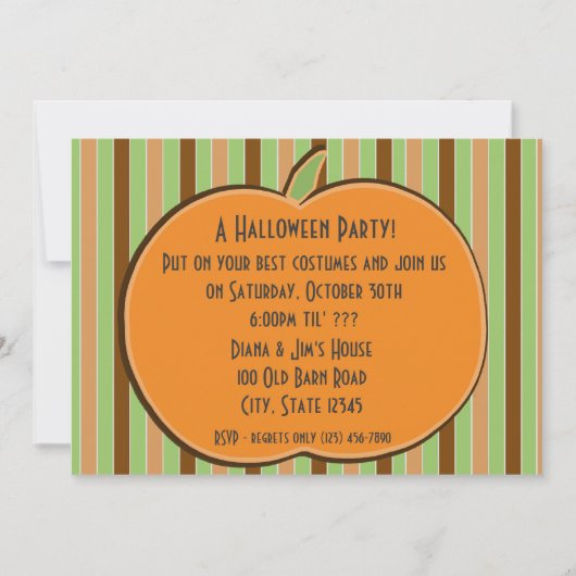 Pumpen und Streifen Einladung (Vorderseite)