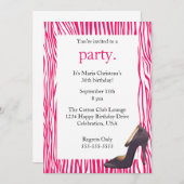 Pumpen-und Zebra-Damen-Nachtheraus Einladung (Vorne/Hinten)