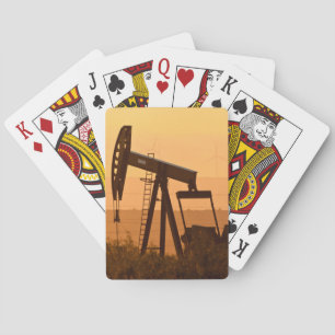 Pumpenbock beim Ölfördern in Westtexas, USA Spielkarten